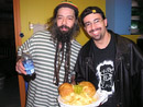 Joe and the Bearded guy... and a Cheeseburger...